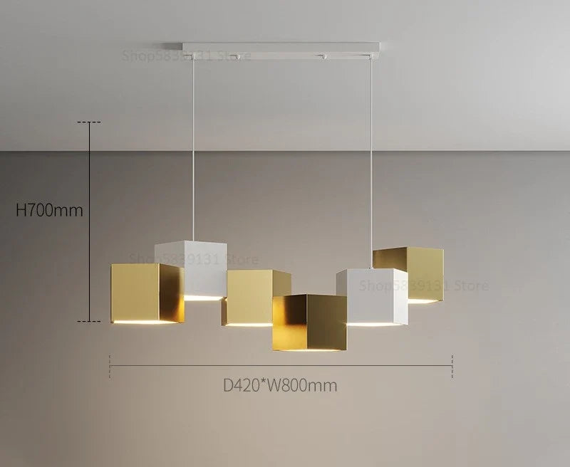 lustre moderne simple style nordique créatif prisme hexagonal éclairage intérieur