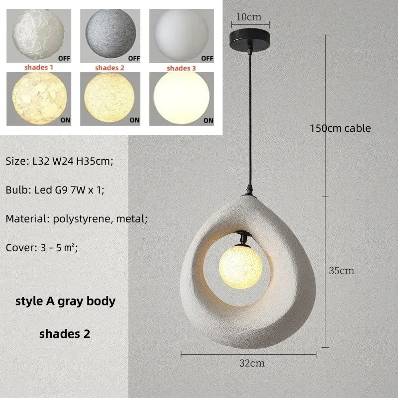 Nordique salle à manger suspension Led lumières Wabi Sabi Led suspension lampe chambre minimalisme suspension lampe décor à la maison éclairage intérieur lampe