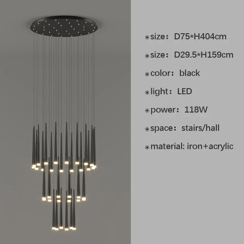 lustre moderne à led pour décoration d'intérieur haut de gamme