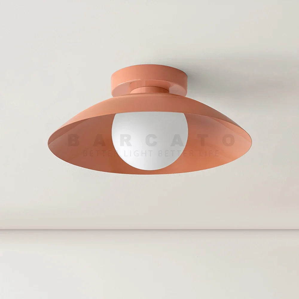Plafonniers nordiques chambre d'enfants abat-jour en métal coloré 110V 220V Beige rouge G9 lampe moderne pour couloir allée intérieur créatif