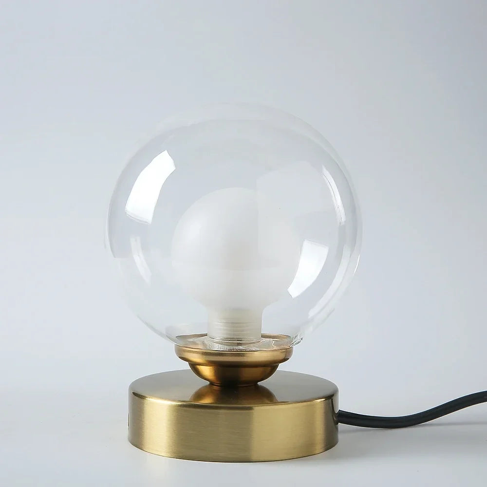 lampe à poser en verre doré pour éclairage décoratif intérieur