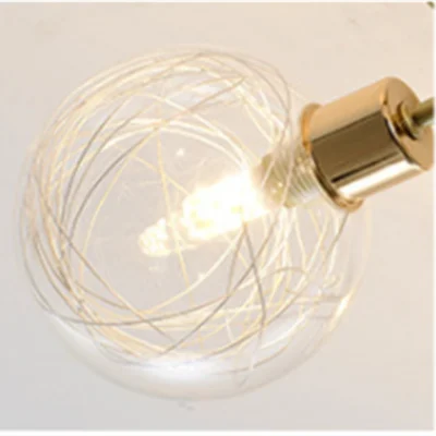 Plafonnier boule de verre nordique or noir pour salon chambre Hall suspension lampe décor à la maison éclairage Lustres Luminaires