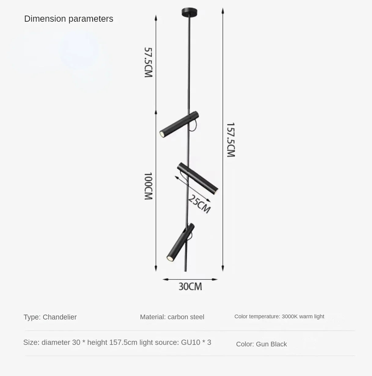 lustre haut de gamme rotatif avec projecteur d'ambiance réglable