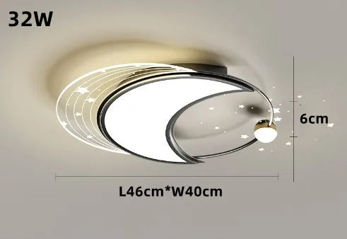 lustre moderne en fer avec éclairage led design étoile