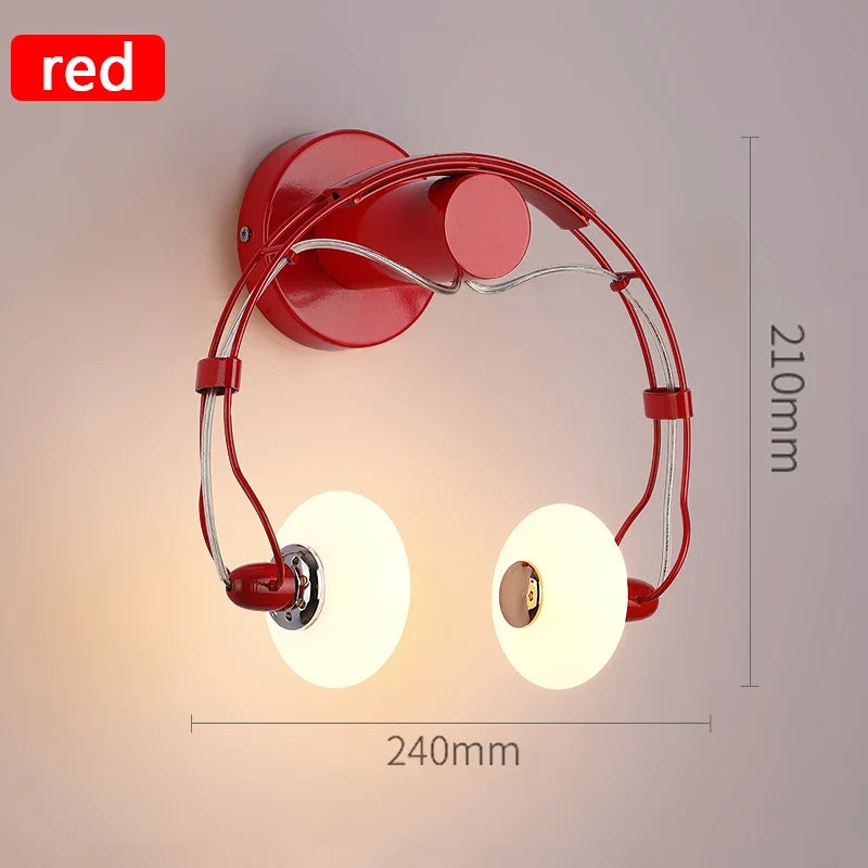 Applique murale LED créative en forme de casque audio