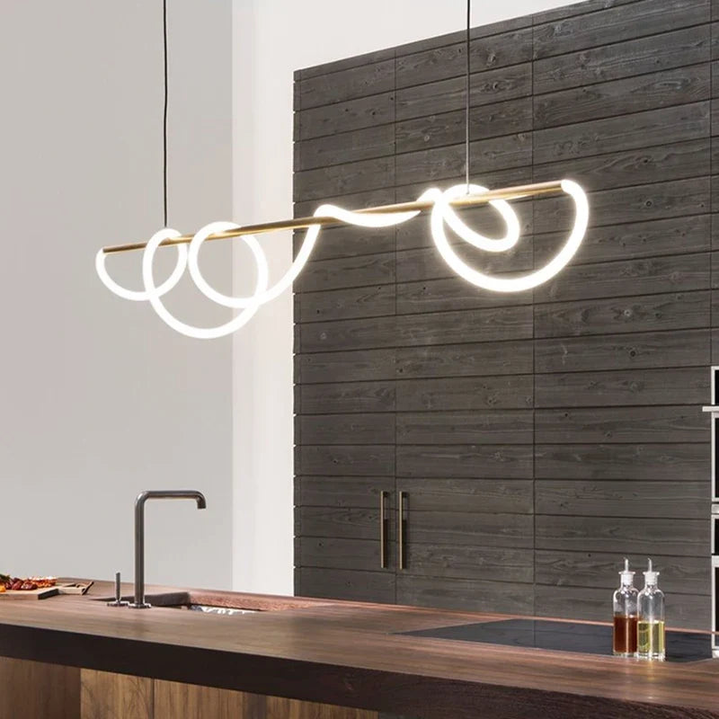 Creative Line Pendant Lamp with 360 degree Lighting for Bedroom Living room Dining room Kitchen lighting