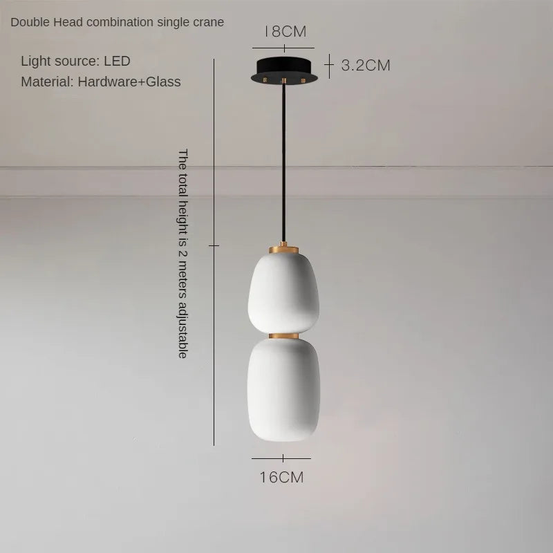 lustre led en verre design minimaliste artistique pour intérieur créatif