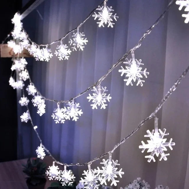 guirlande lumineuse flocon de neige pour décorations de Noël et fêtes