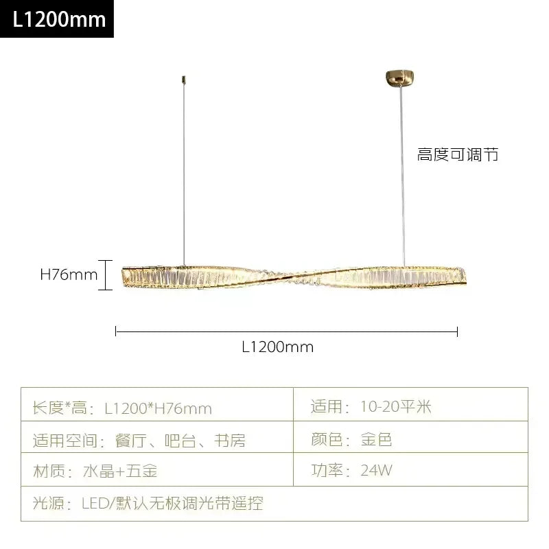 Creative and Personalized Long Crystal Light,Walkway Bedroom TV Background Wall Lamp Luxury  Simple LED Suspension Lamps