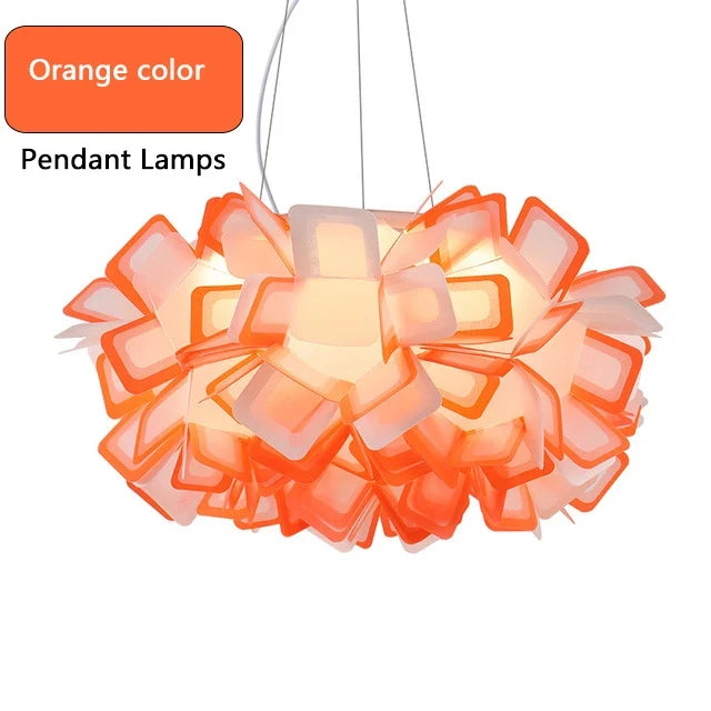 suspension fleur design italie led acrylique pour salon chambre