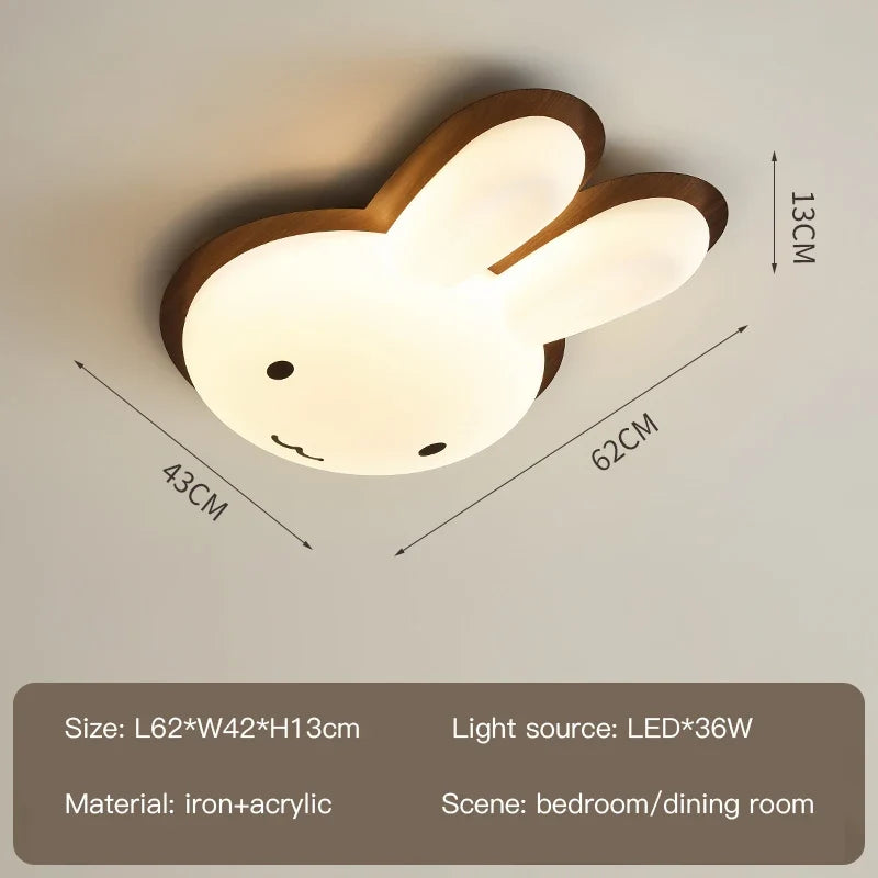 lustre moderne pour enfant avec design lapin en bois