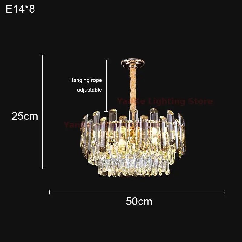 Modern minimalist style K9 crystal LED restaurant chandelier, Nordic designer living room luxury home decoration chandelier