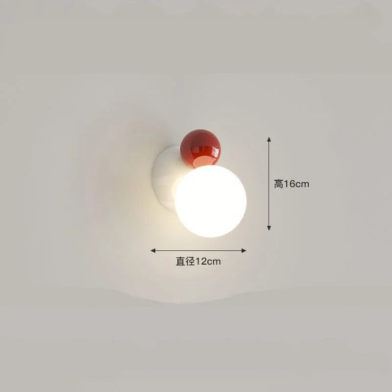 applique murale led en métal avec boule acrylique