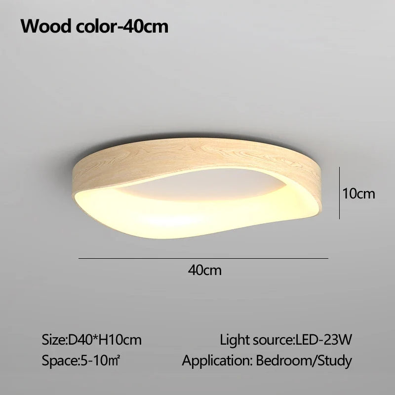 plafonnier en bois rond avec télécommande pour éclairage intérieur