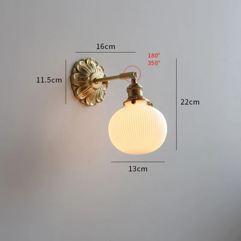 applique led verre gris fumé cuivre moderne intérieur