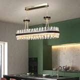 lustre moderne en cristaux éclairage rond à led
