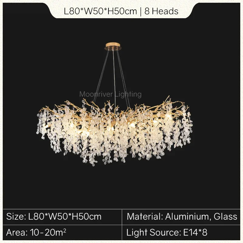 lustre en cristal doré style européen décoration intérieure élégante