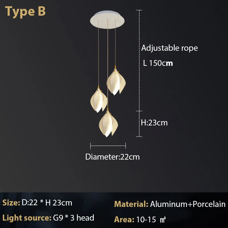 Lustre Magnolia en céramique