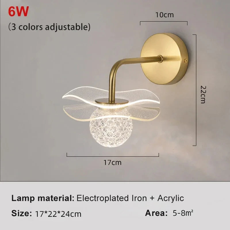 Modern Led personalized decoration lotus leaf garden wall lamp, bedside bedroom, living room, staircase, corridor, kitchen backg