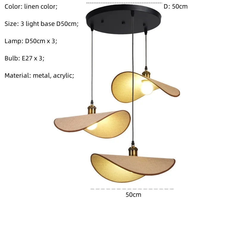 suspension Wabi Sabi minimalisme E27 Led lumière rétro chapeau Led suspension lampe salle à manger nordique lampe Led Droplight Luminarias