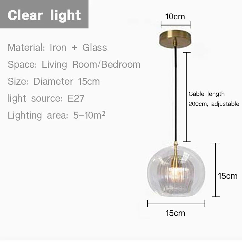 suspension en verre nordique moderne pour décoration intérieure
