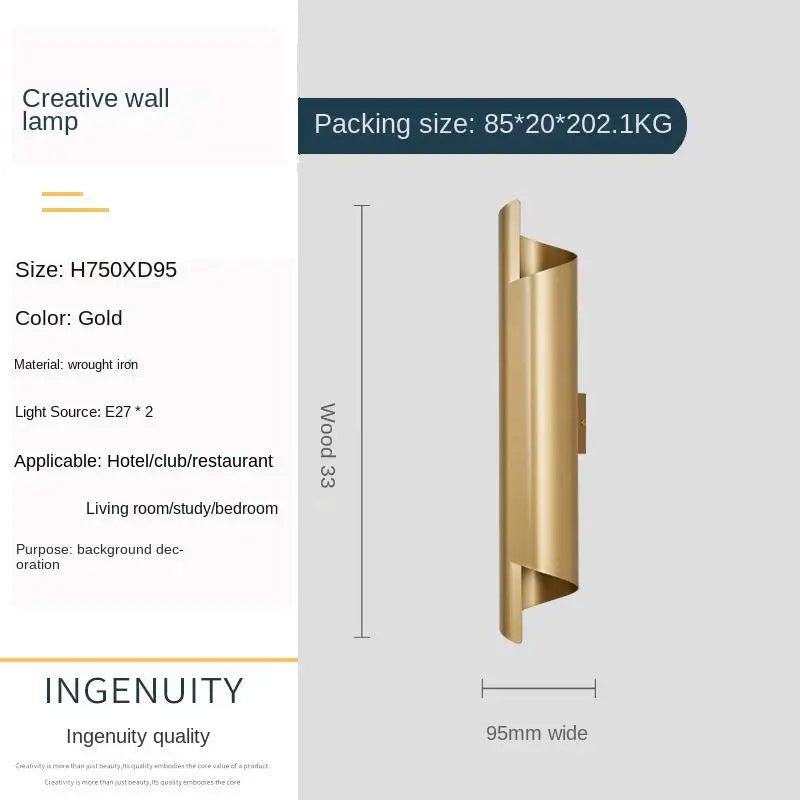 Modern living room background wall lamp, bedroom bedside wall lamp, Nordic creative E27 staircase and corridor lighting fixture