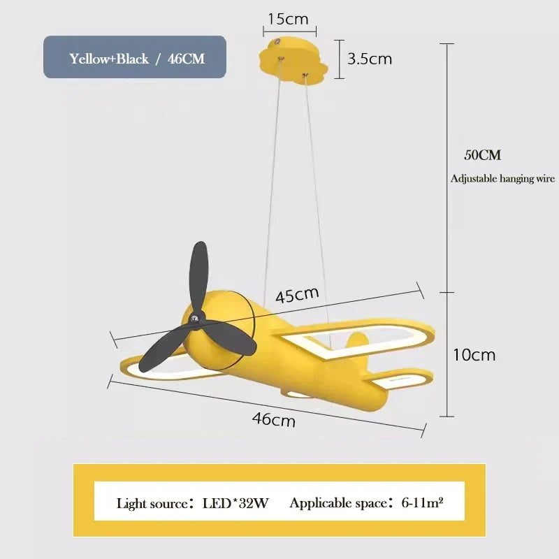 lustre créatif hélicoptère pour chambre d'enfants et jeunes