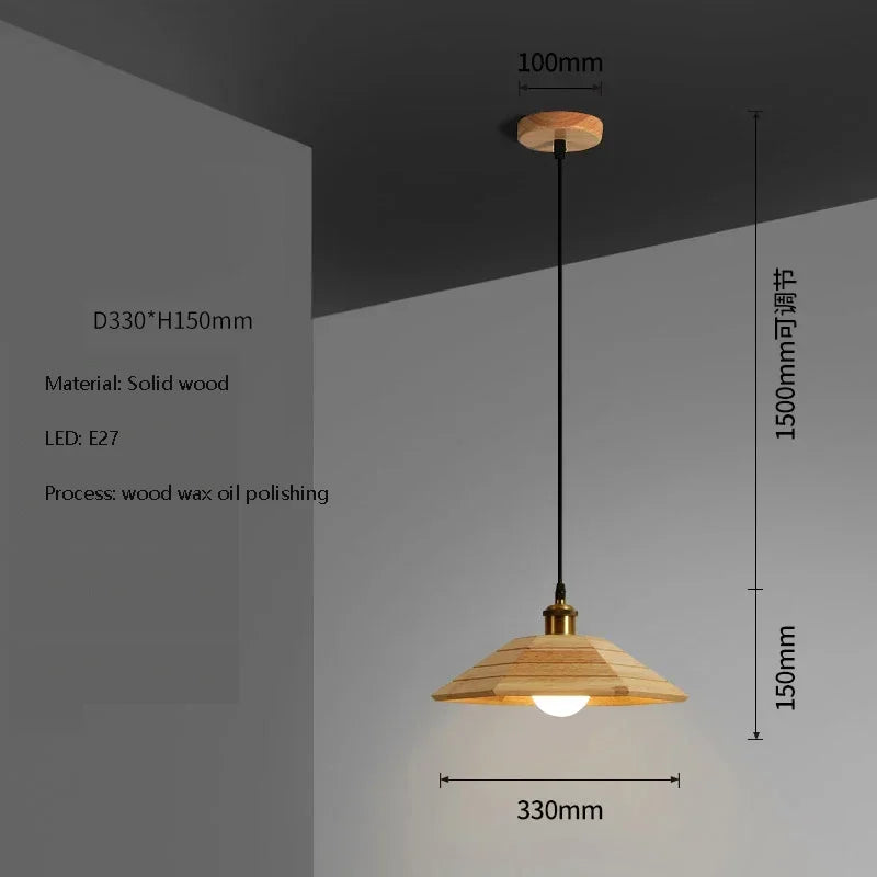 lustre moderne en bois massif éclairage pour restaurant et bar