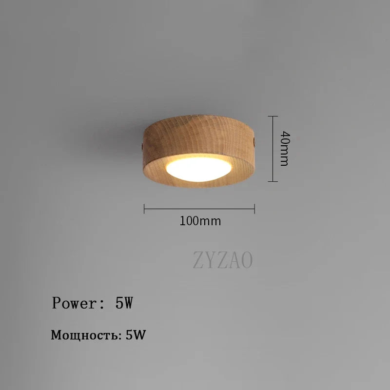 plafonniers en noyer et frêne led pour éclairage décoratif