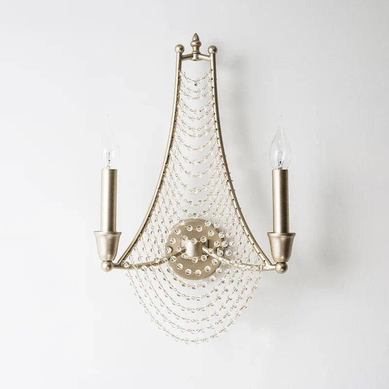 applique murale à bougie led éclairage cristal rétro décoratif