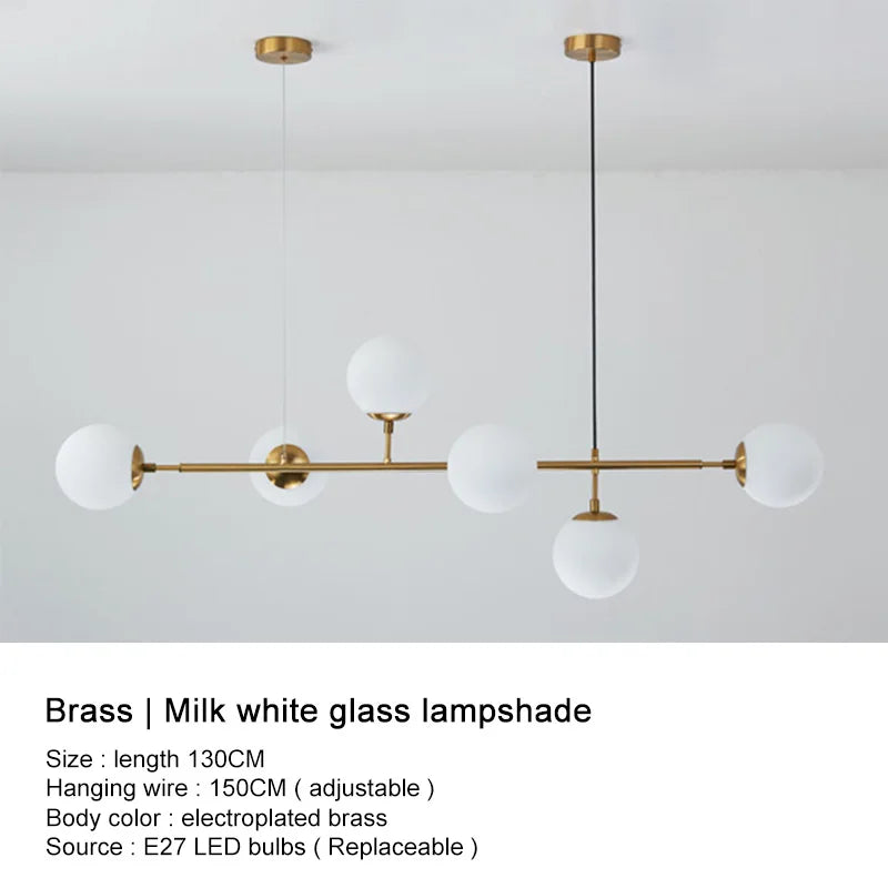 Lustre boule en verre moderne design