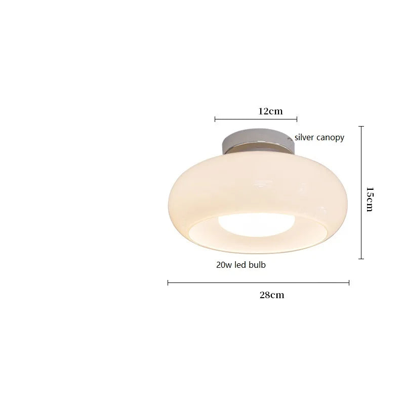 Suspension bauhaus LED en verre et métal doré