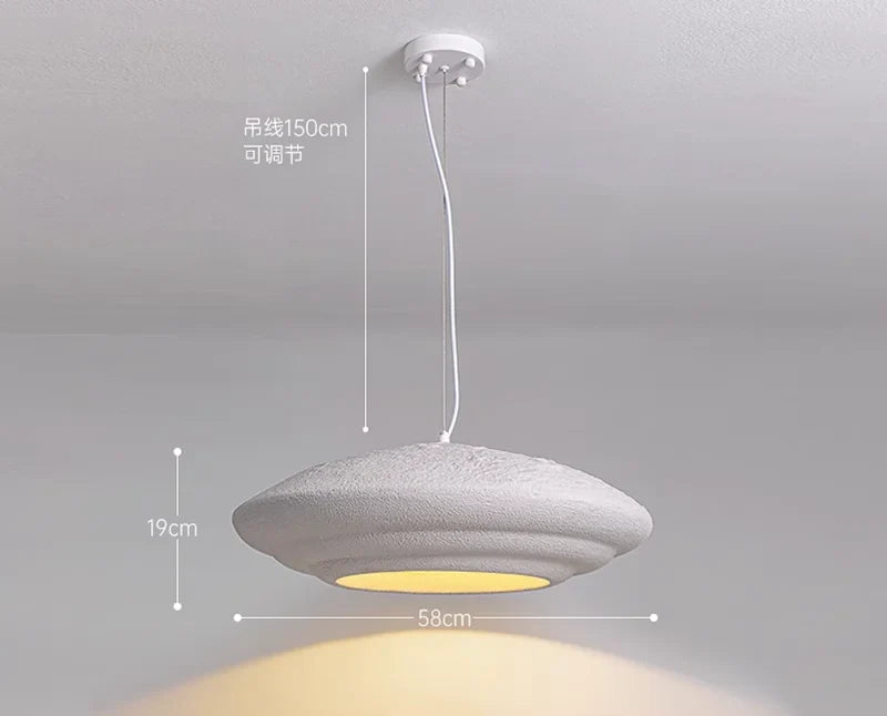 suspension lampe art moderne créatif nordique wabi sabi éclairage décoration