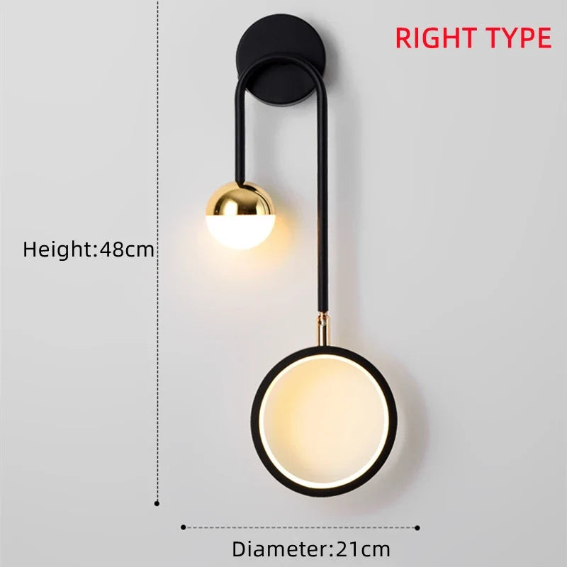applique murale led rotative moderne nordique de luxe décorative