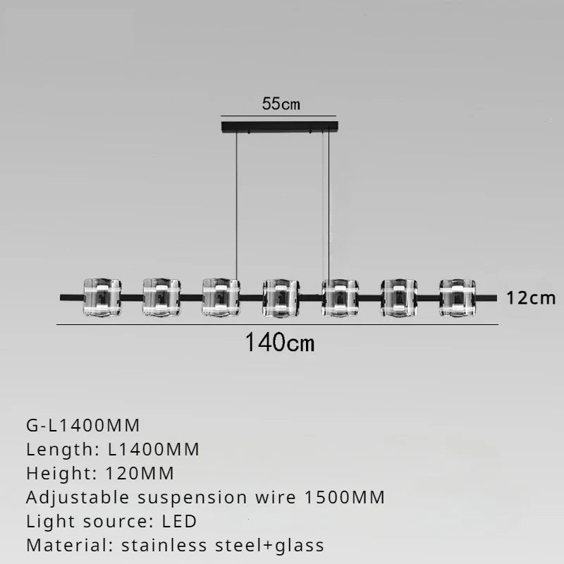 lustre sandyha moderne minimaliste abat-jour verre led suspendu