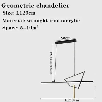 suspension géométrique en led pour intérieur moderne et élégant