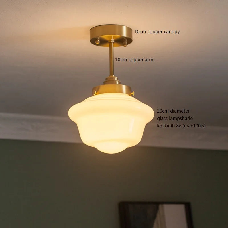 iwhd suspension led en verre et cuivre style nordique moderne