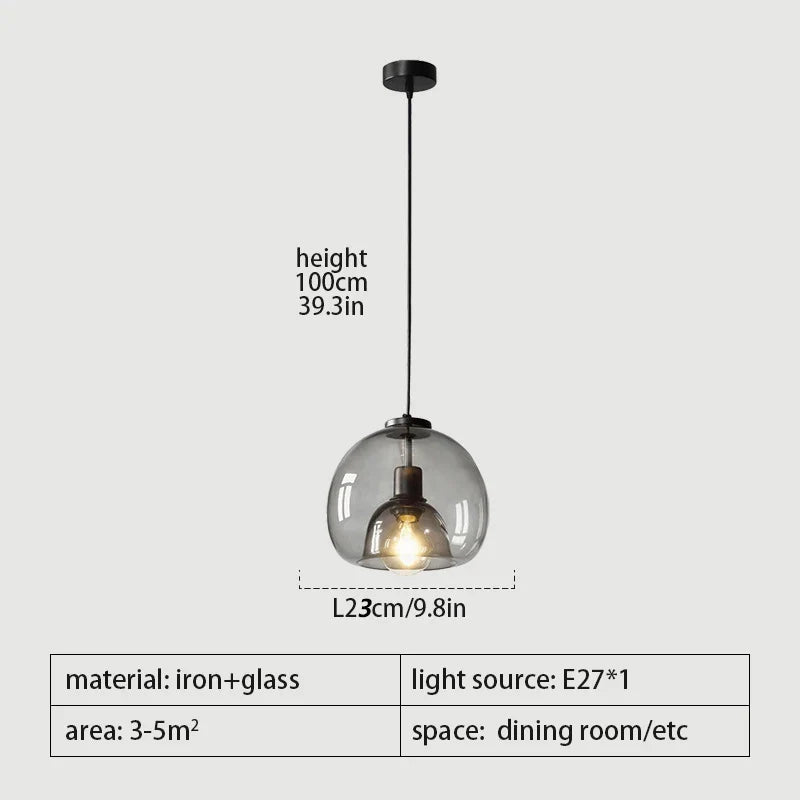 lustre moderne avec suspension led pour table à manger