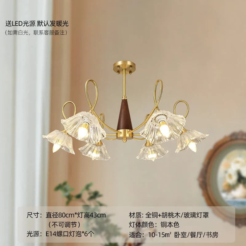 lustre rétro médiéval en cuivre et bois massif pour intérieur