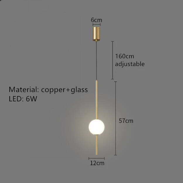suspension LED en laiton design moderne avec cordon réglable