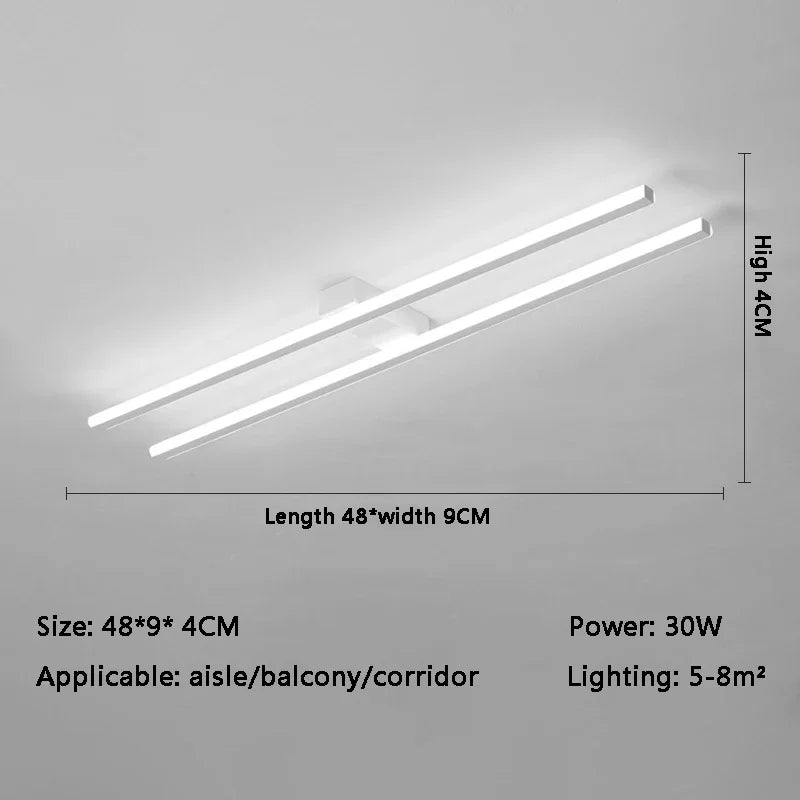Plafonnier moderne nordique longue barre LED