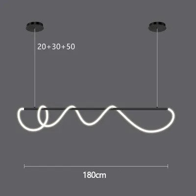 lustre moderne à long tuyau pour décoration intérieure élégante
