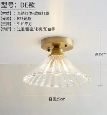 plafonnier led nordique vintage en verre pour intérieur moderne