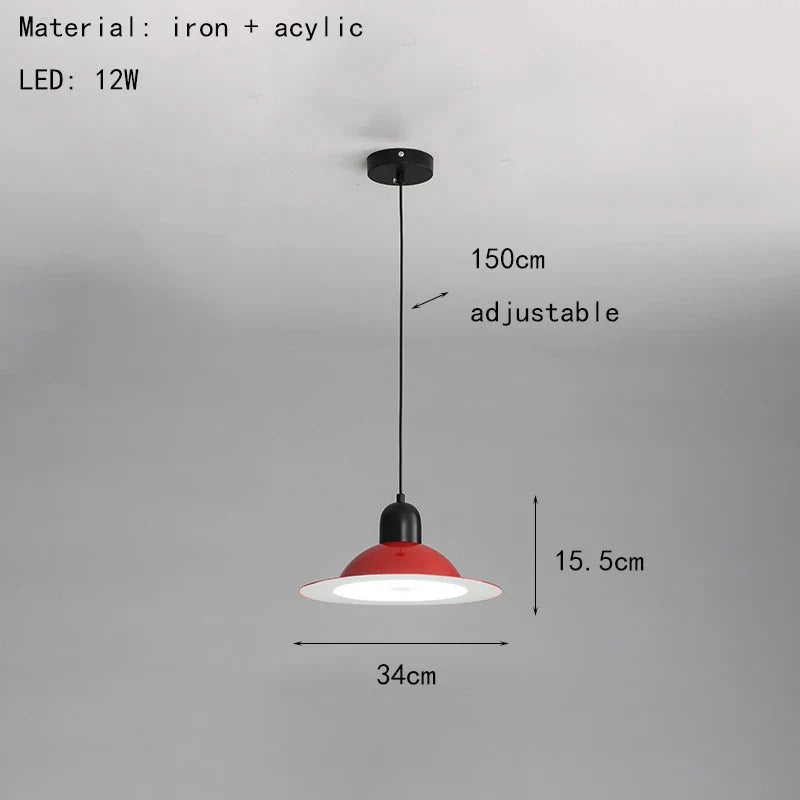suspension led en métal avec lumière modifiable