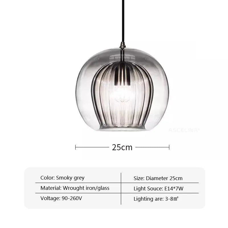 suspension design nordique en verre décorative moderne