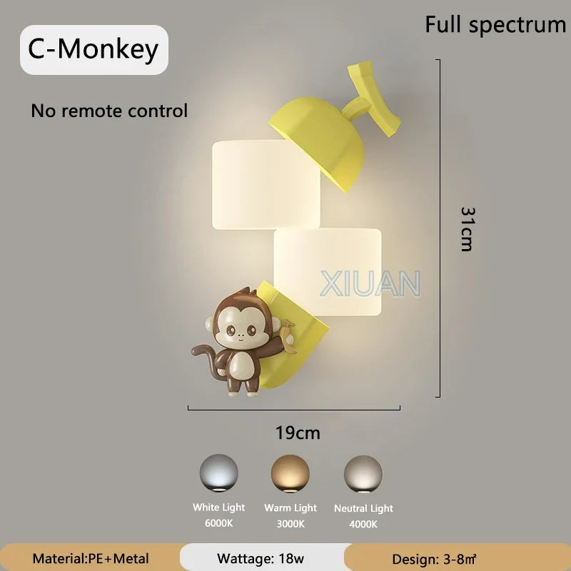 applique murale décorative pour chambre d'enfant animaux