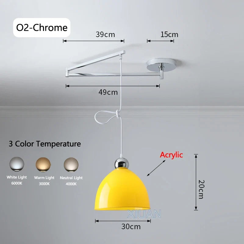 lustre led avec bras réglable pour bar et restaurant