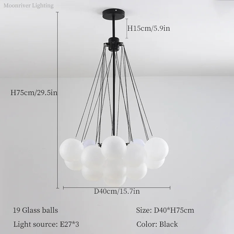suspension moderne en verre pour décoration intérieure élégante