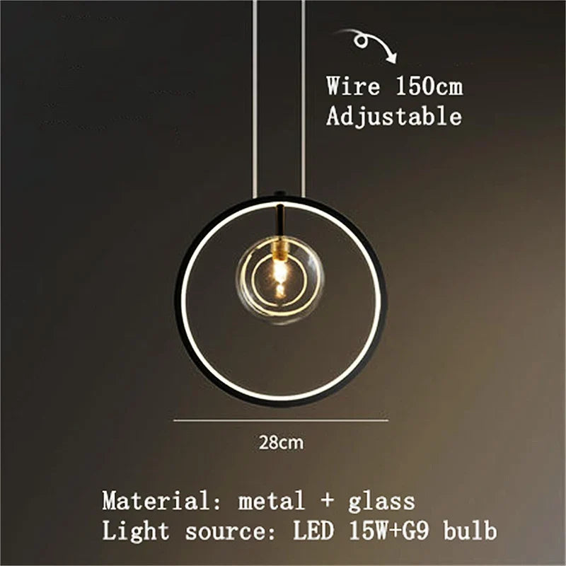 lustre en verre design nordique pour éclairage moderne décoratif