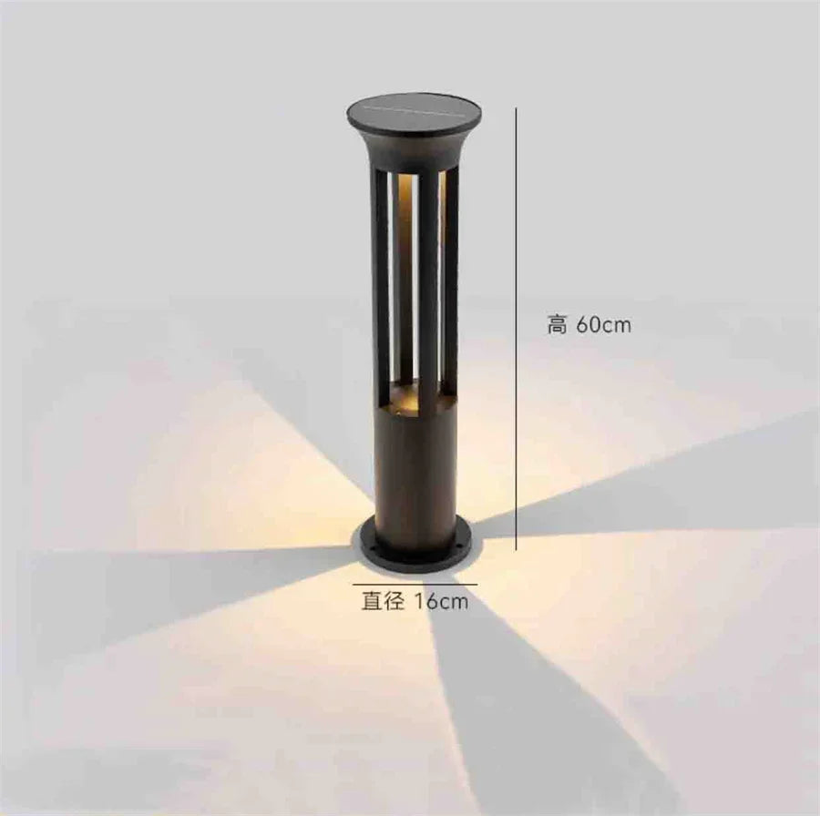 lampe solaire d'extérieur en aluminium pour éclairage de jardin